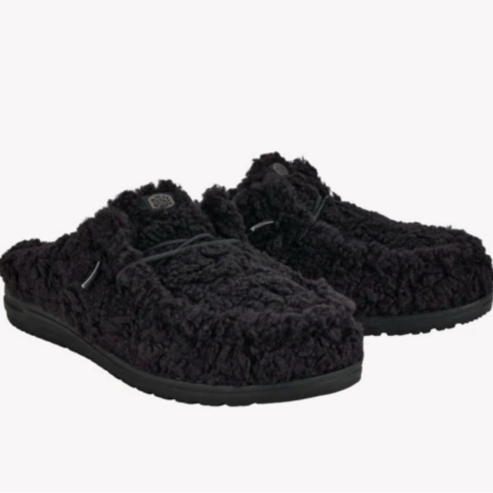 Hey Dude Wendy Black Cozy Slip-On Slippers